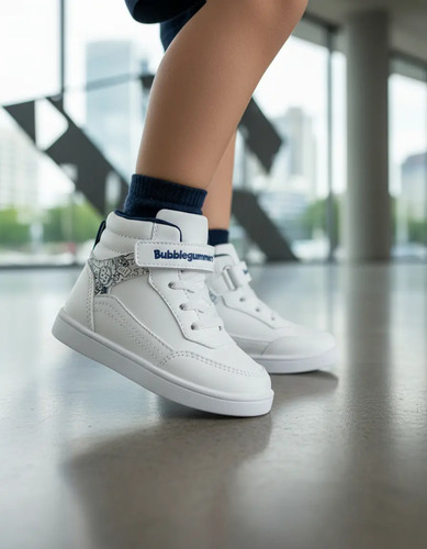 Tenis Botita Niño Casual Bubble Gummers Jucca Blanco Escolar 14 A 19 Bg