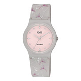 Reloj Q&q By Citizen V06a-011v Flores Gris Mujer Agt Liniers