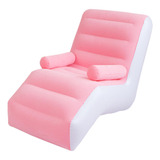 Sillón Inflable Plegable, Sofá Perezoso De Pvc Con Rosa