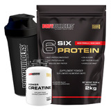 Kit Whey Protein 2kg + Creatina + Shaker: Exclusividade Meli Sabor Baunilha