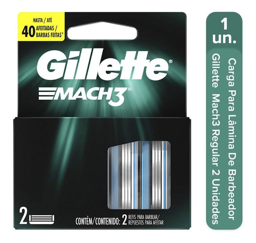 Carga Refil Para Aparelho Mach3 Barbeador Gillette Recarga 