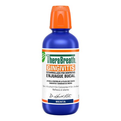 TheraBreath Enjuague Bucal sin Alcohol Gingivitis, Menta 473 ml. Controla la Placa y Sangrado de Encías. Combate el Mal Aliento por 12 Horas. Sin Sabores ni Colorantes Artificiales. | MercadoLibre