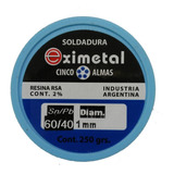 Soldadura De Estaño 250 Gramos / Marca Eximetal 1 Milímetro