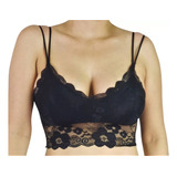 Bralette Top Elasticado Mujer Sujetador Encaje 611 Ff