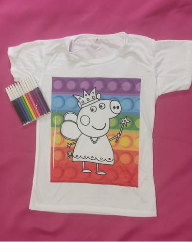 Peppa Pig - Playera Para Colorear Para Niña/niño.