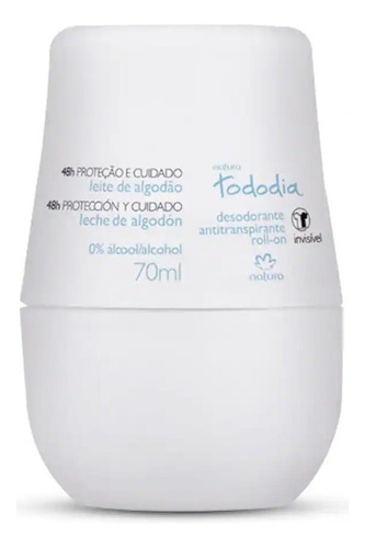 Desodorante Roll On Natura Tododia 70ml Fragrância Leite De Algodão