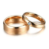 Par Alianças Tungstenio 6 Banhos De Ouro Rose Casamento