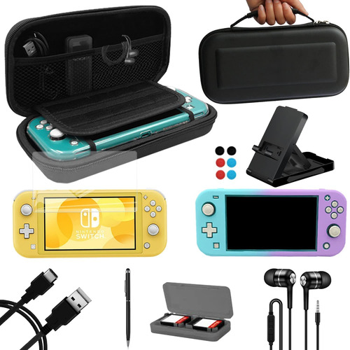 Ansippf Switch Lite Accessories Bundle 9-in-1, Carrying Cas.