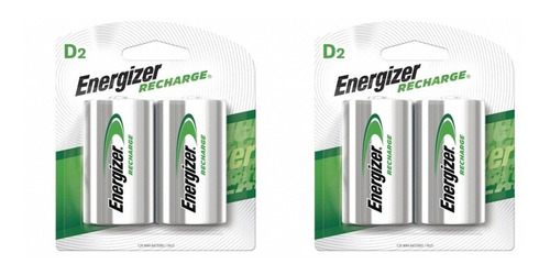 Pack 4 Pilas Recargables Energizer Tipo  D  2500mah 