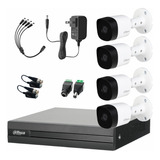 Dahua Kit Cctv 4 Cámaras Metálicas 5 Mp Con Transceptores Kit De Video Vigilancia Con Detección De Movimiento Alta Resolución