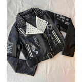 Campera Simil-cuero Con Tachas  Rockstar  Yd