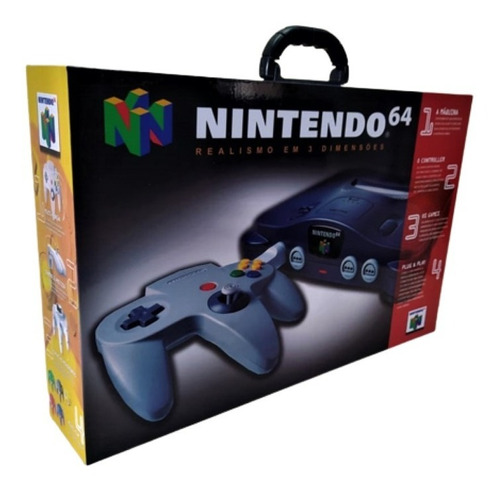 Caixa Nintendo 64 Gradiente Divisoria E Alça 4 Controles 
