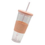 Vaso Taza Acrilica Summer Con Tapa Bombilla Faja De Sonrisa