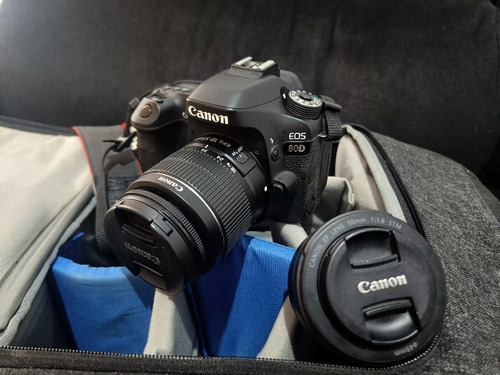 Canon 80d + Lente 18 - 55mm + Lente 50 Mm + Mochila