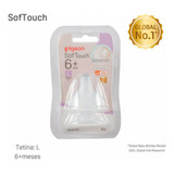 Tetina Repuesto Softouch Pigeon L 2 Unids Softouch Cuello Ancho 80829