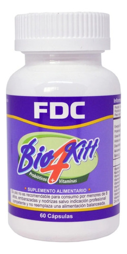 Bio 4 Kitt / Probióticos + Vitaminas / 60 Cap. Agronewen.