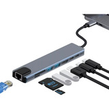 Adaptador Multipuerto Hdmi Hub Usb-c Con Ethernet 8 En 1 Usb