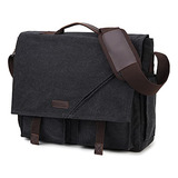 Bolso Mensajero Hombre, Vintage 17puLG Laptop, Gris.