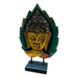 Panel Decorativo Imagen Buda En Loto 40 Cm Madera De India