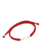 Pulsera Julieta Cordón Rojo Plata Fina 925