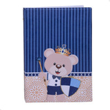 Álbum Fotográfico 48 Fotos 20x30 Urso Escudo Bebê Coroa Azul