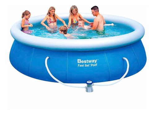 Piscina Redonda Borde Inflable 305 X 76 Cm + Bomba Incluida