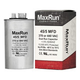 Maxrun 45 5 Mfd Uf 370 O 440 Voltios Capacitador De Dob...