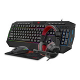 Pack Gamer Teclado Mouse Audifono Mousepad Led Rgb Gamenote