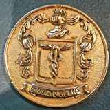 Medalla Blason Escudo Bronce Dorado 55 Mm Frugiet Diligens 