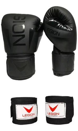 Guantes Boxeo Kick Boxing Profesional Legion + Vendas Venom