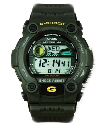 Relógio Casio G-shock Tábua De Maré G-7900-3dr Verde