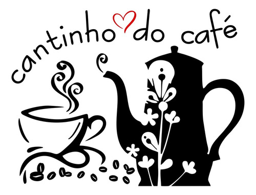 Adesivo De Parede Decorativo Frase Cantinho Do Café Cozinha