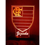 Luminária Acrílico Led, Flamengo, Personalizado 