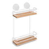 Organizador Para Ducha Bamboo Doble Recto Succion