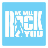 Stencil De Parede We Will Rock You - 55 X 55cm - Ref 650