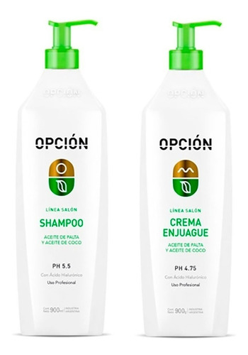 Kit Opcion Shampoo + Acondicionador Aceite Palta Y Coco X900