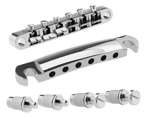 Guitarra Eléctrica Plateada Tune-o-matic Tailpiece & Bridge 