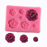 Molde Silicona Rosas X7 Repostería Porcelana Fondant