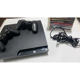 Ps3 Playstation 3 Slim - 2 Controles - 10 Jogos - Original
