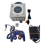 Gamecube Gris Con Control Morado Yjuegos Instalados Rgb Azul