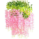 Flores Artificiales Wisteria Glicina Colgantes Deco X6 Unds