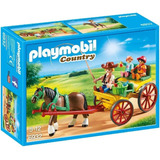 Playmobil 6932 Carroça Com Cavalos Fazendo Charrete Crianças
