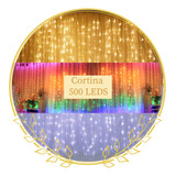 Cortina 500 Leds 110v 8 Funções C/ Fio Branco 4x2m Decoração