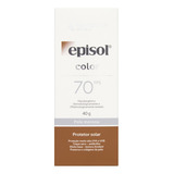 Protetor Solar Fps 70 Pele Morena Mantecorp Skincare Episol Color Caixa 40g