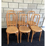 Antiguo Juego 6 Sillas Thonet Mod 391 C/ Sello Original Arco