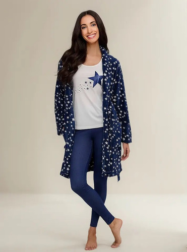 Cálida Pijama Navideña De Tres Piezas, 1-77127 | Envío gratis