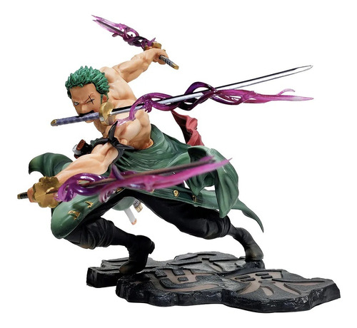 Action Figure One Piece Roronoa Zoro Três Laminas