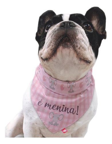 Bandana Pet Chá Revelação Menina Rosa