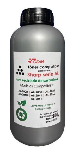 Recarga De Tóner Sharp Modelo Al 1000, 2031, 2041, 2051 200g