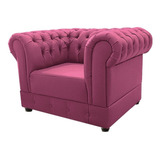 Poltrona Cadeira Chesterfield Corano Pink Recepção Sala De E